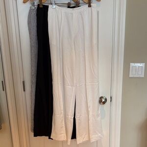 A New Day White/Black And Striped Wide Leg Linen Pants. Selling all 3 together.